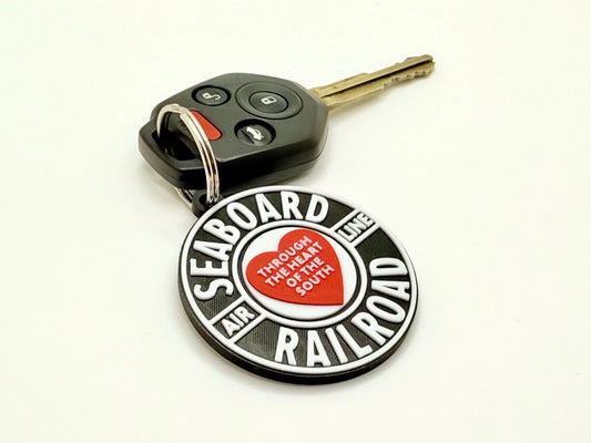 Seaboard Air Line Railroad Keychain – Vintage Train Logo “Through the Heart of the South”